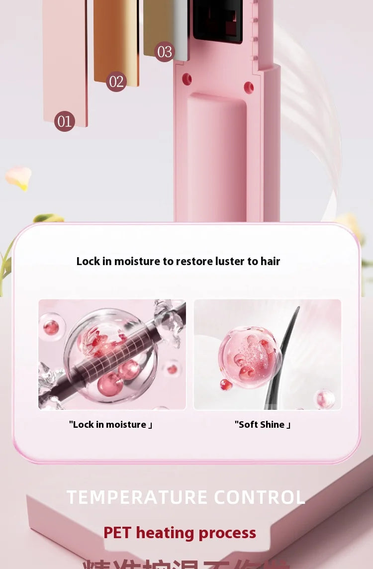 2025 New Wireless Hair Straightener Comb Mini Portable 2 in 1 Curling Iron Ceramic Styling Tool for Travel Home Salon Use